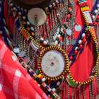 Africa, Kenya. Masai Mara National Reserve, Mara Ashnil. Masai tribal jewelry and ornamentation. Art Print